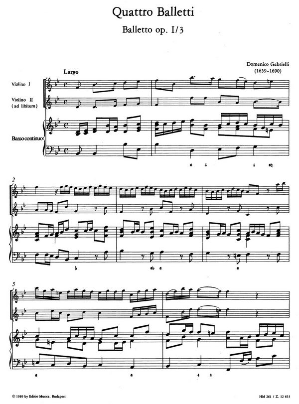 QUATTRO BALLETTI FUER VIOLINE UND