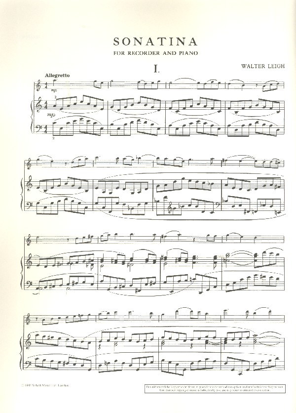 Sonatina for treble recorder and