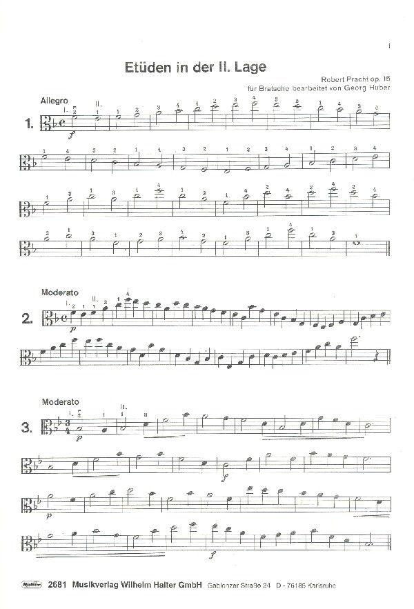 Leichte Etüden nach den Violinetüden