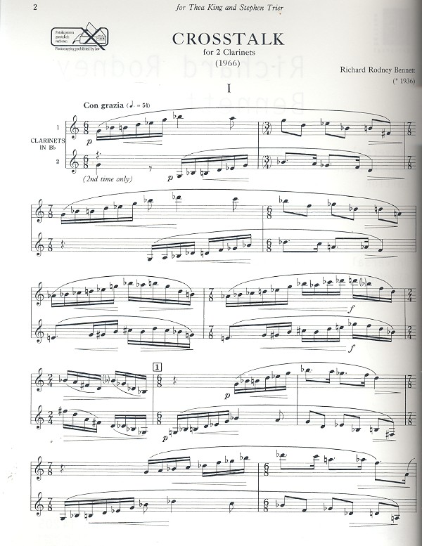 Crosstalk for 2 clarinets