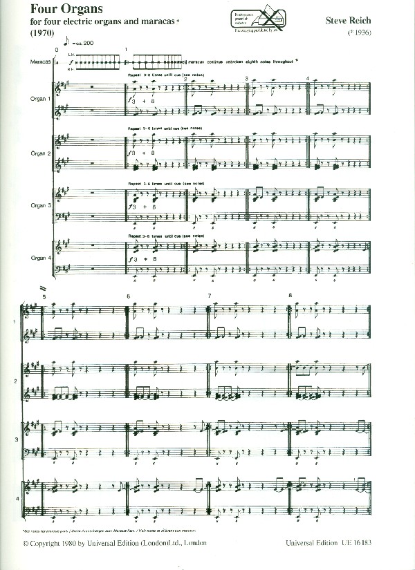 Four Organs for 4 electric organs