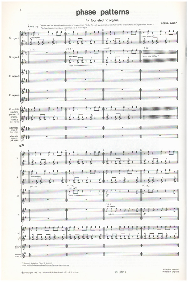 Phase patterns for four