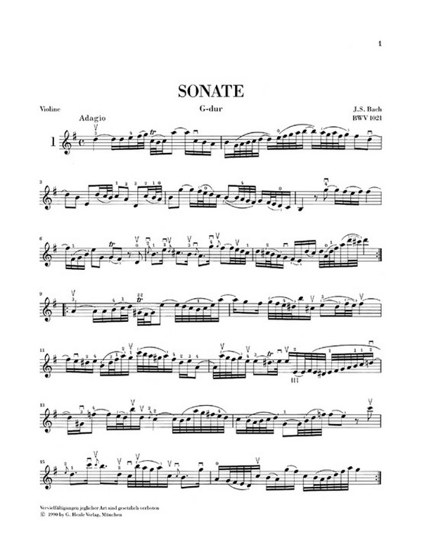 Sonaten BWV1021, BWV1023 und