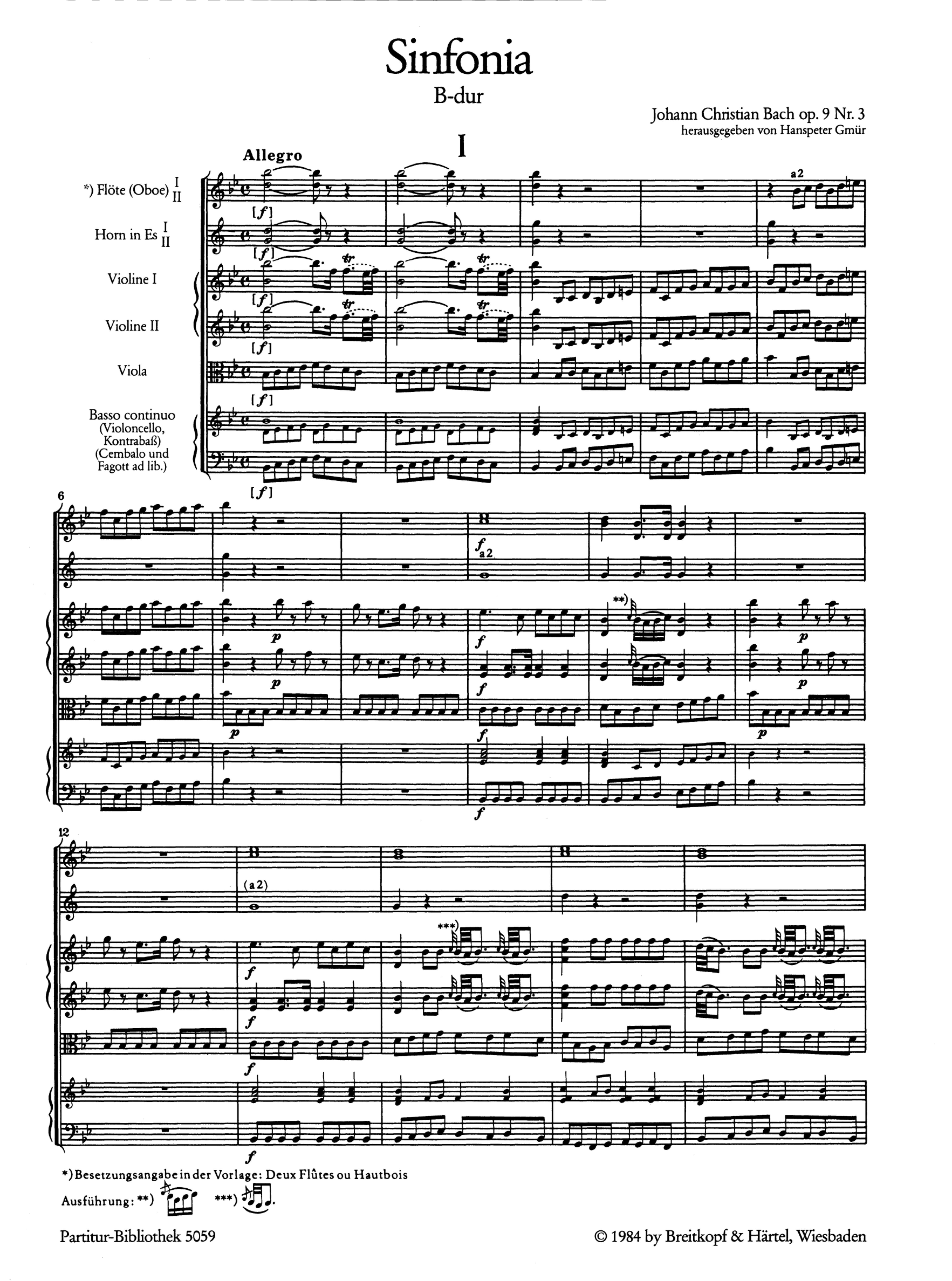 Sinfonia B-Dur op.9,3