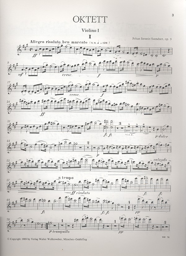 Oktett A-Dur op.3 für 4 Violinen,