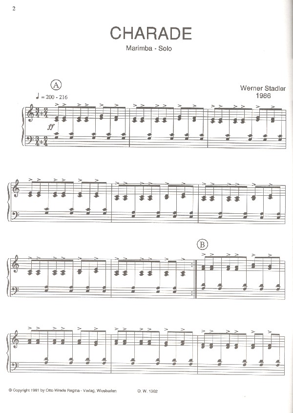 Charade Marimba solo