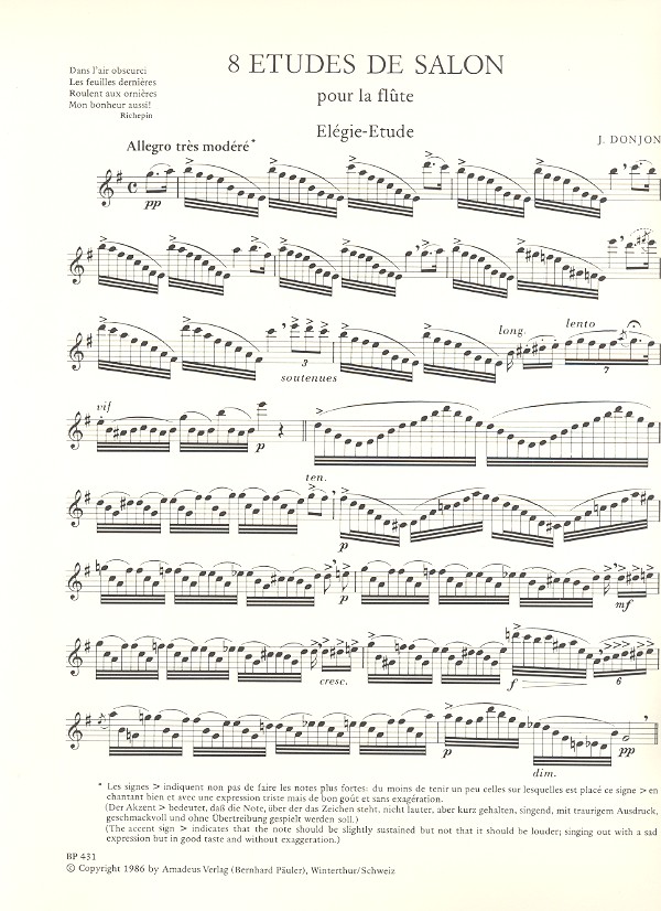Études de Salon et Solos ou Caprices