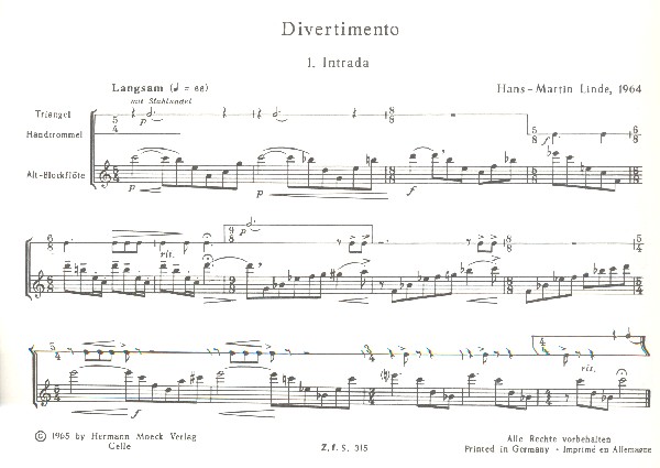 Divertimento für Altblockflöte