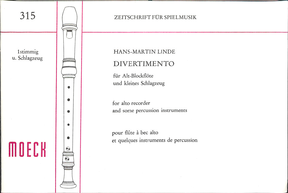 Divertimento für Altblockflöte
