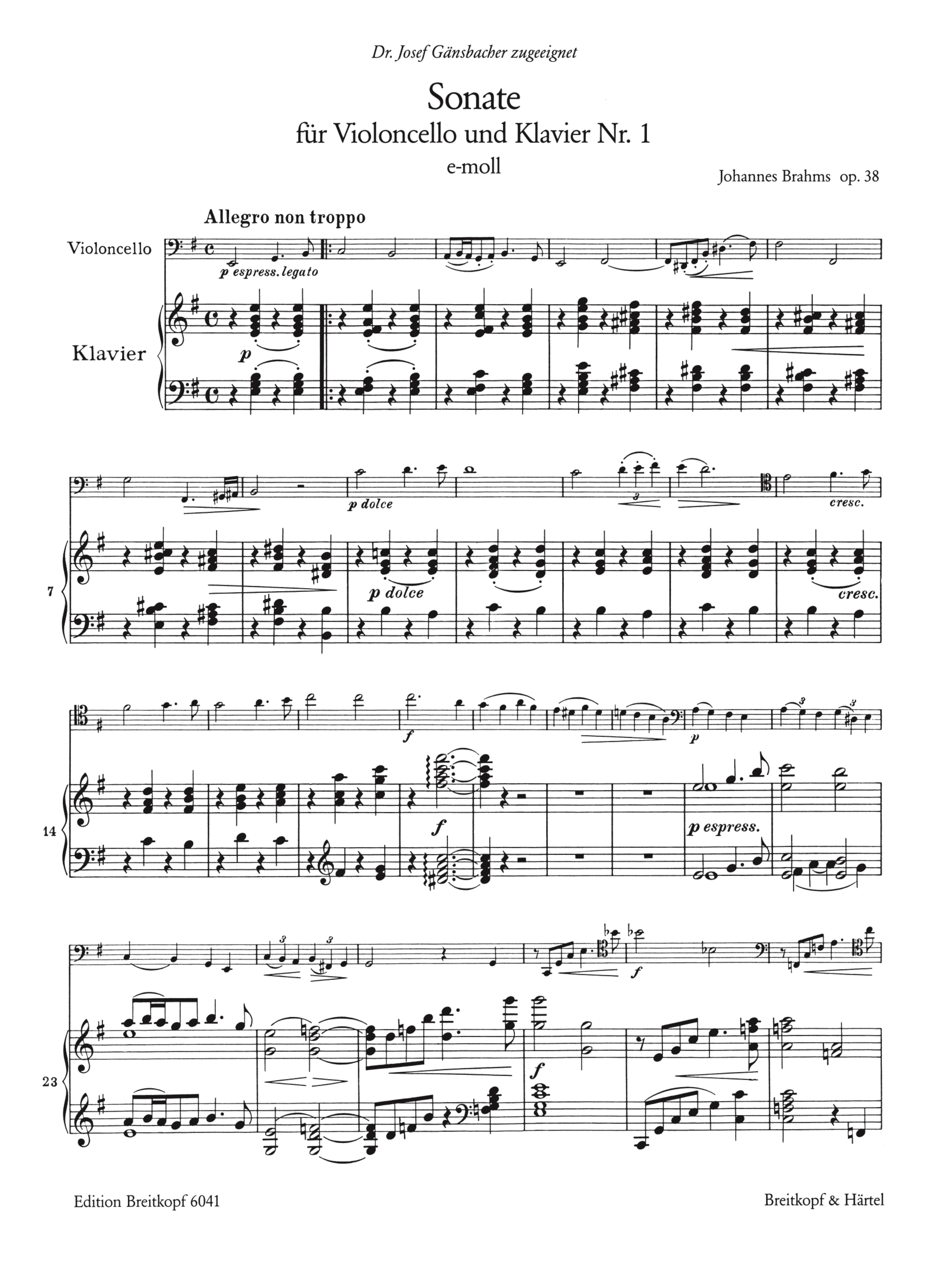 Sonate e-Moll Nr.1 op.38