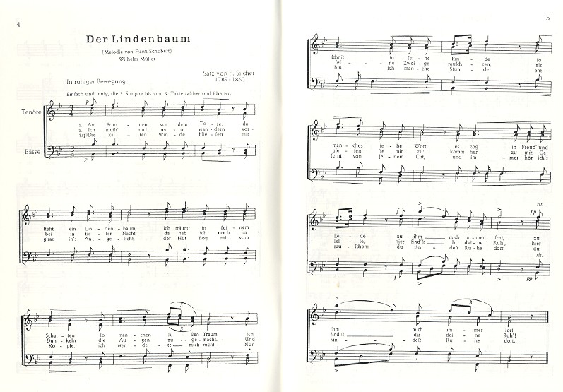 Liederheft für Männerchor