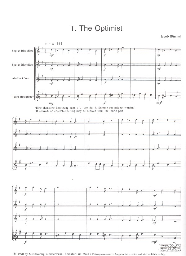 Rhythm and Melody für 4 Blockflöten
