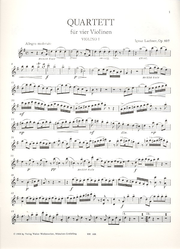Quartett op.107 für 4 Violinen