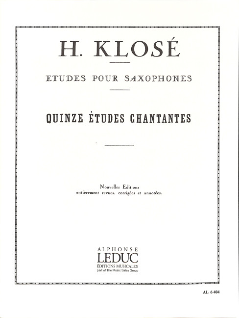 15 études chantantes pour saxophones