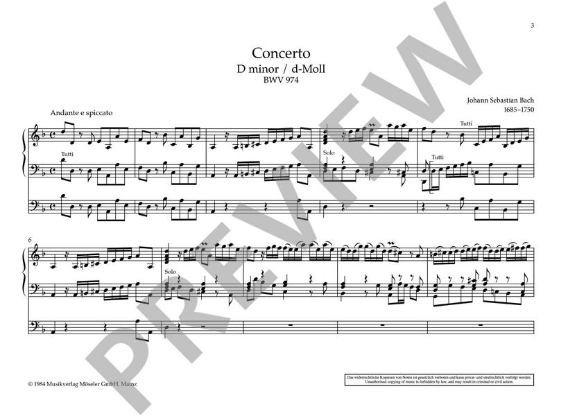 Concerto d-Moll BWV974