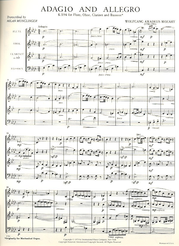 Adagio and Allegro KV594