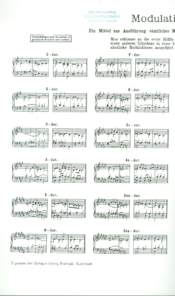 Modulations-Tabelle zur Ausführung sämtlicher Modulationen