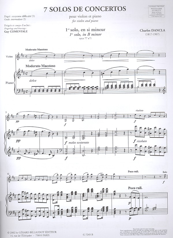 Solo de concerto si mineur op.77,1