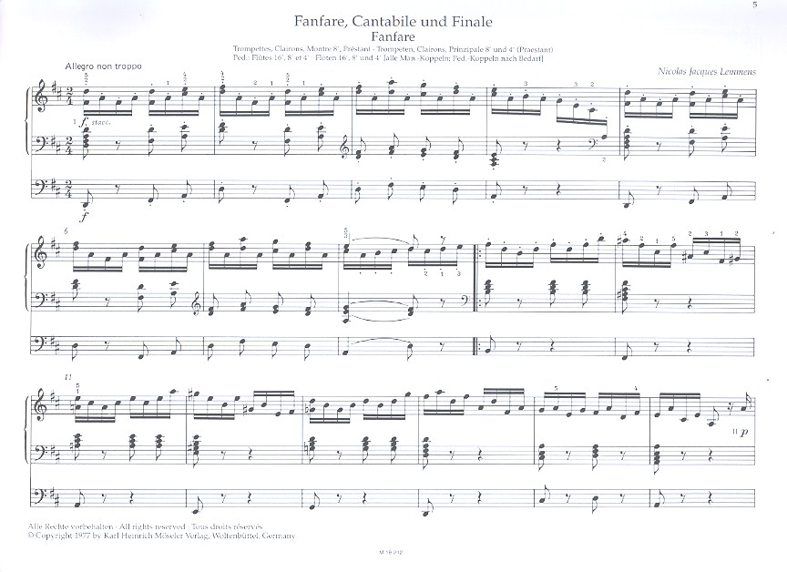 Fanfare, Cantabile und Finale