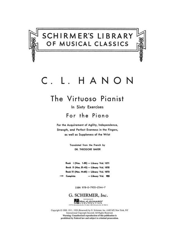 The virtuoso Pianist in 60 Exercises
