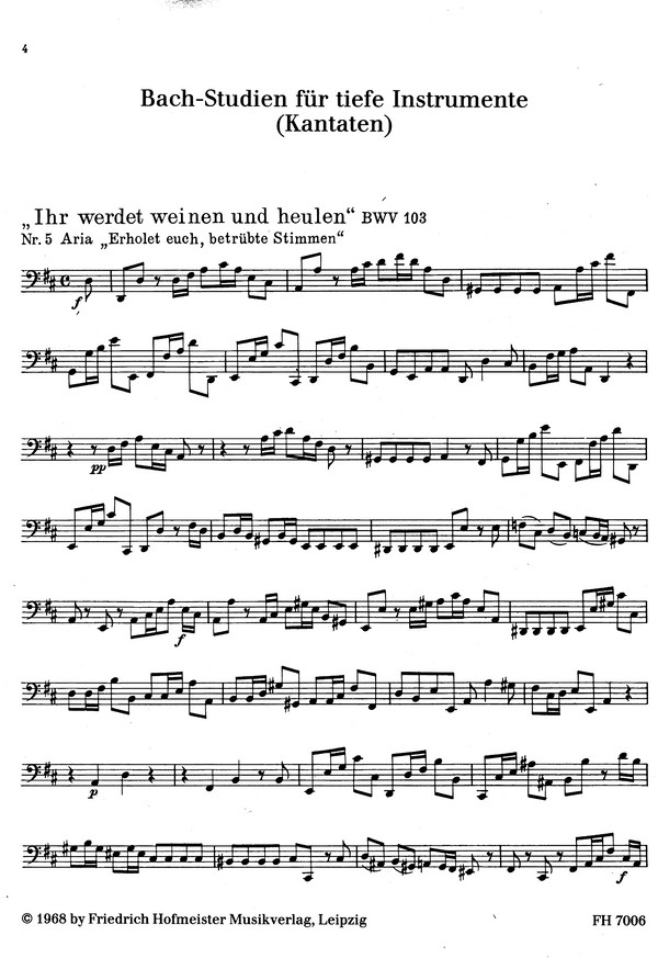 Bach-Studien für tiefe Instrumente