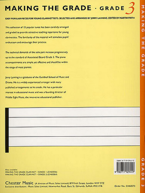 Making the Grade 3 - easy popular pieces for young clarinettists, clarinet and piano