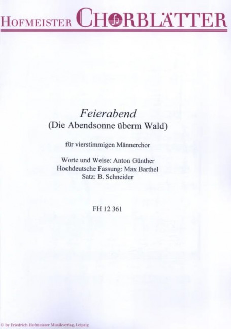 Feierabend (hochdeutsche Fassung)