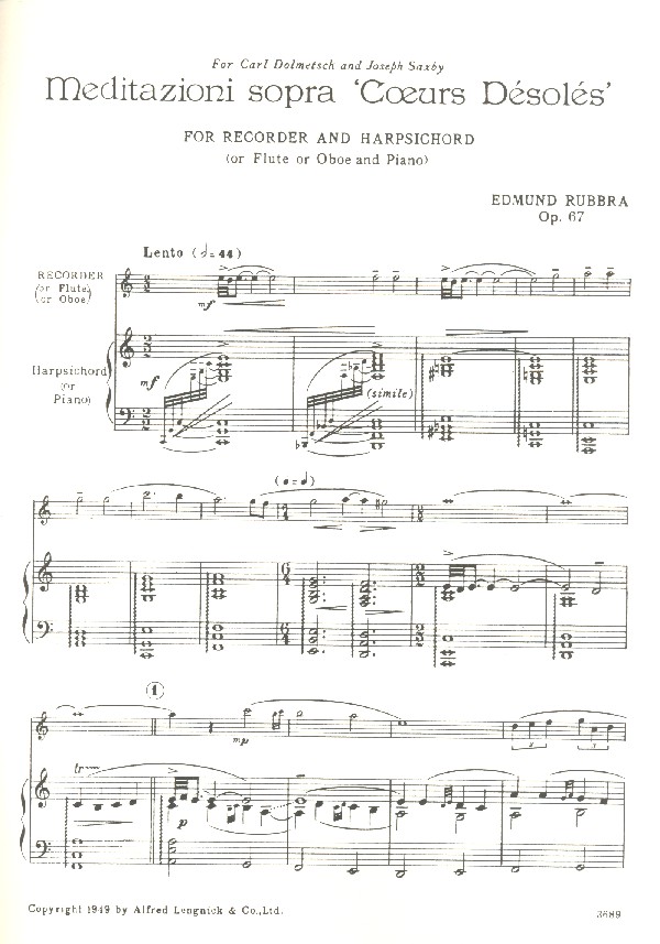 Meditazioni sopra coeurs desoles op.67