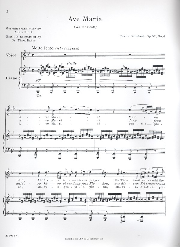 Ave Maria für hohe Singstimme