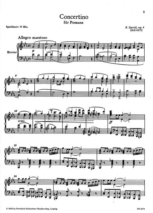 Concertino Es-Dur op.4 für Posaune und Orchester