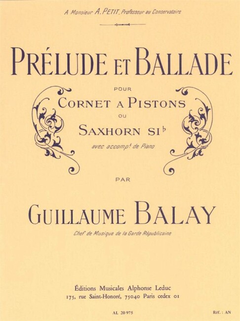 Prélude et ballade pour cornet à