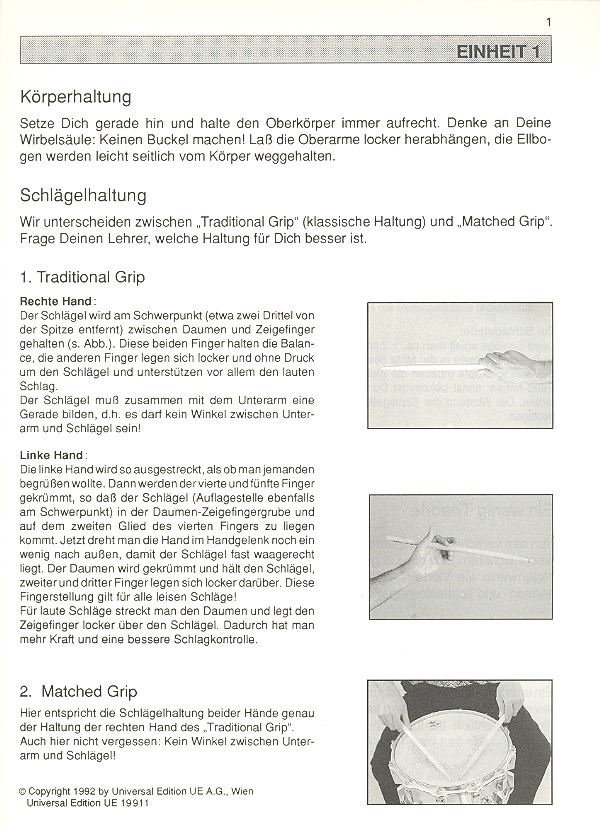 Schlagzeug elementar Band 1
