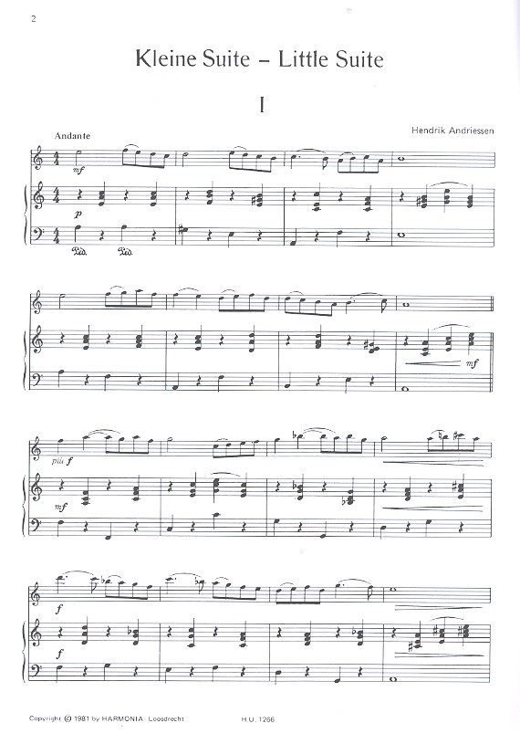 Kleine Suite für Altblockflöte