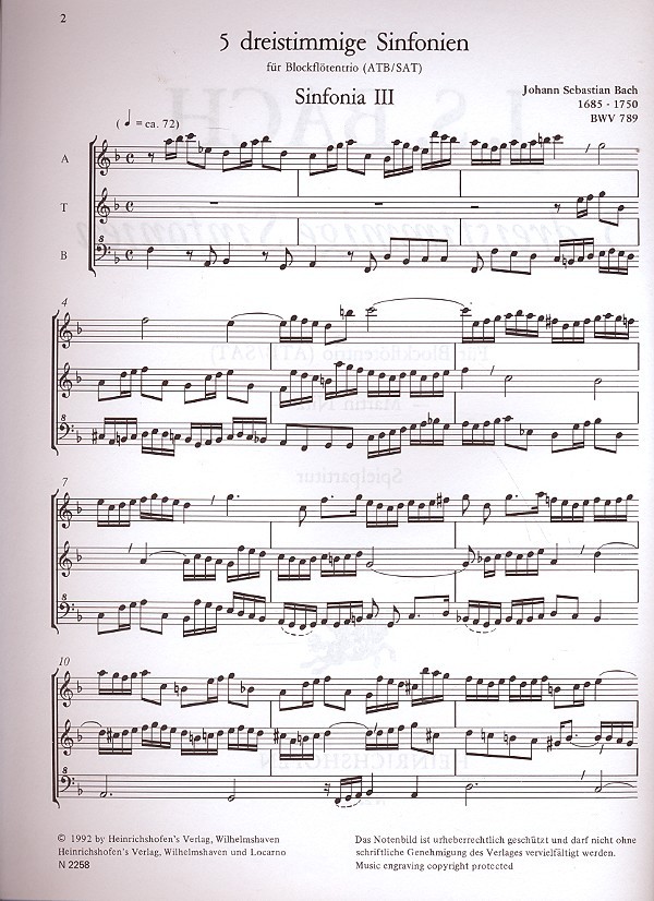 5 dreistimmige Sinfonien