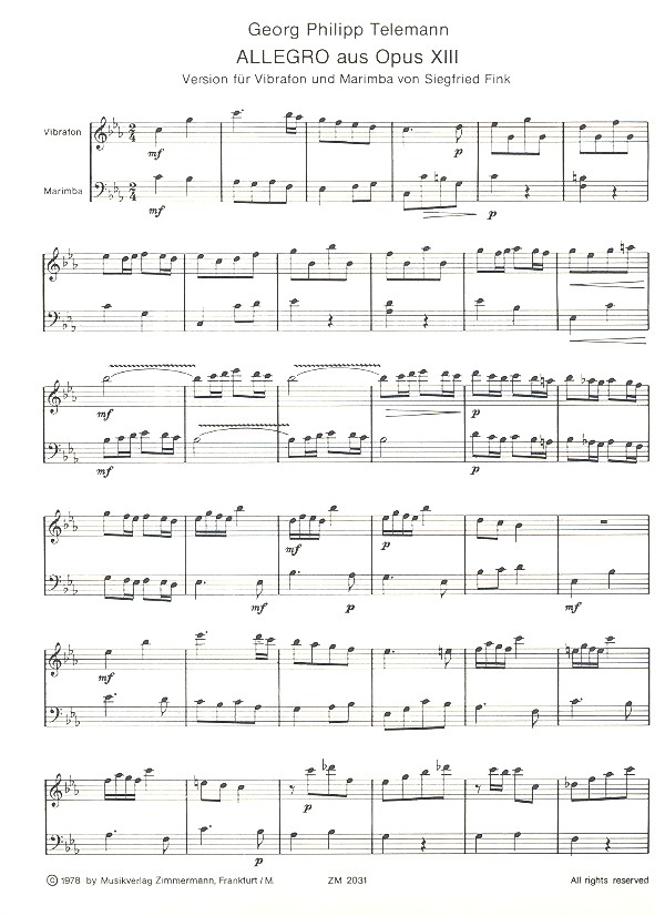 Allegro aus op.13 für Vibrafon