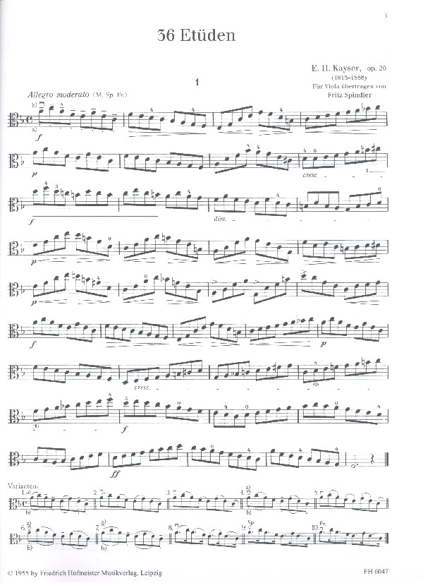 36 Etüden op.20 für Viola