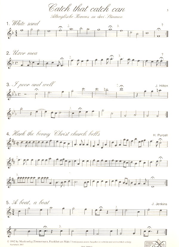 Catch that catch can - Altenglische Kanons