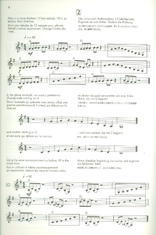 Improvise microjazz for clarinet