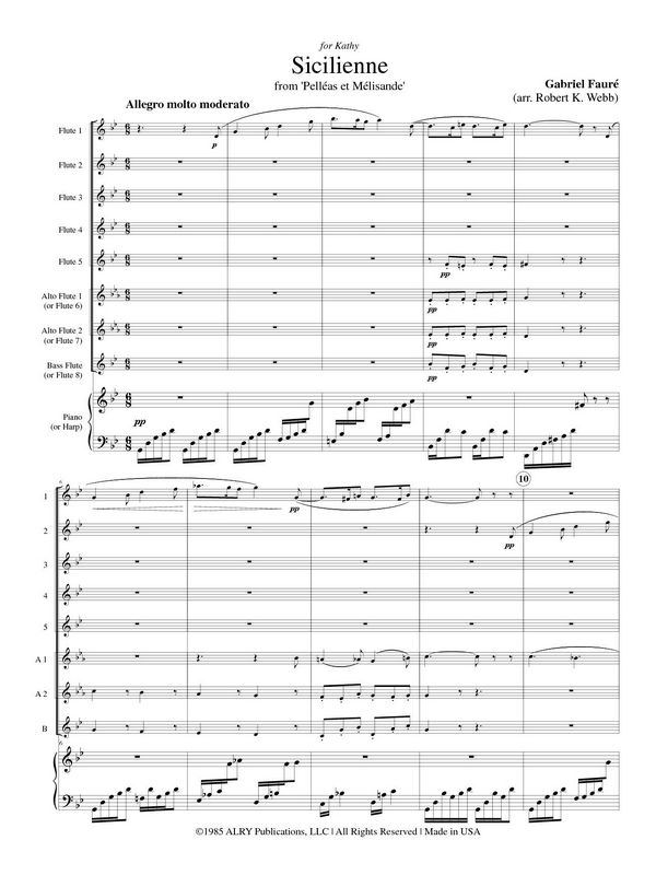 Sicilienne for flute ensemble