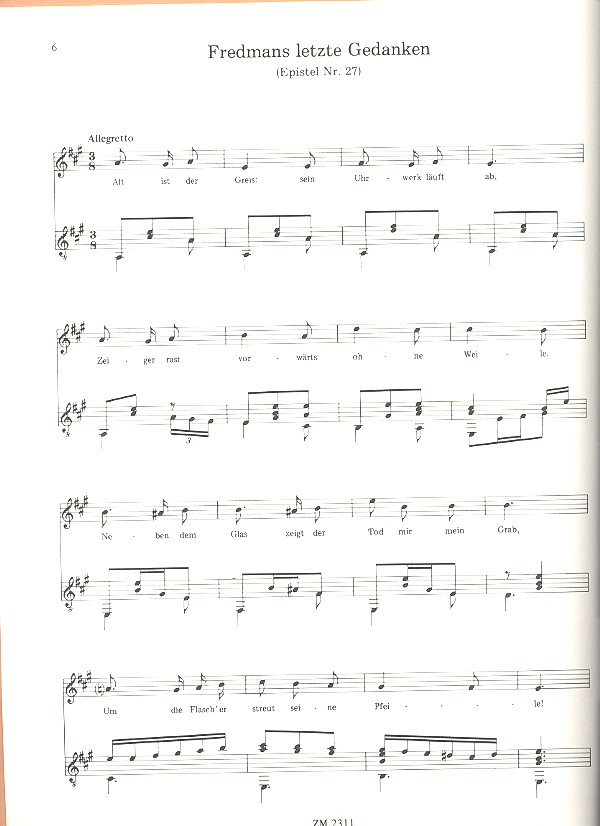 10 Lieder aus 'Fredmans Episteln' und 'Fredmans Lieder'