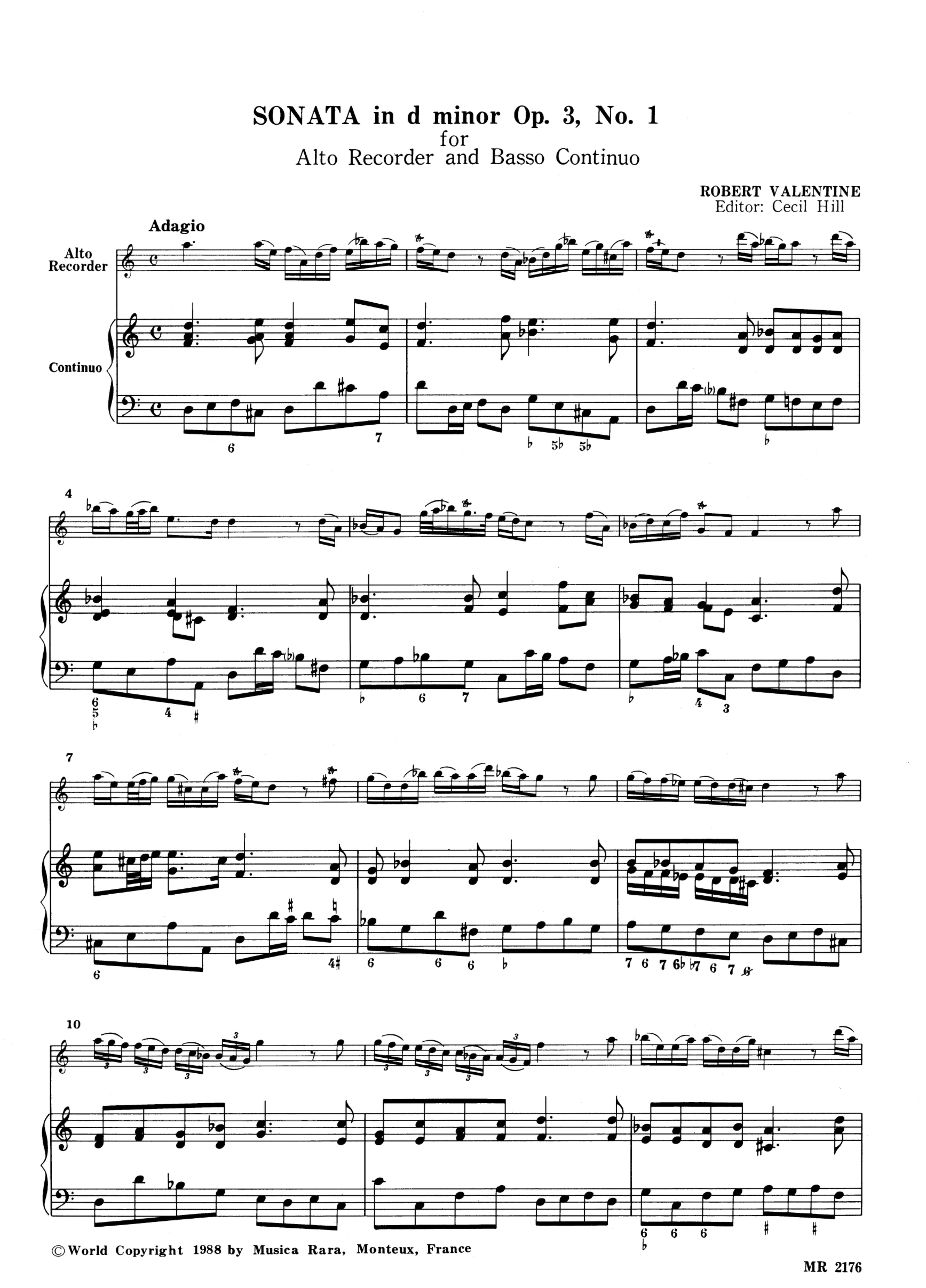 Sonata in d minor op.3 no.1