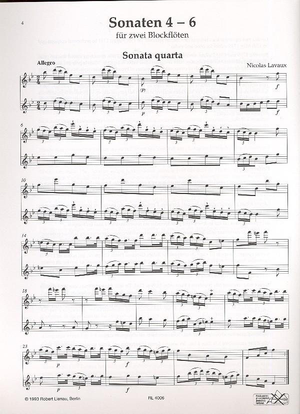 6 Sonaten op.1 Band 2 (Nr.4-6)