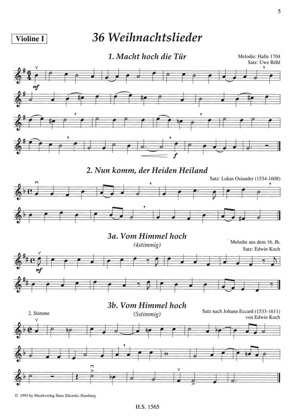 36 Weihnachtslieder 