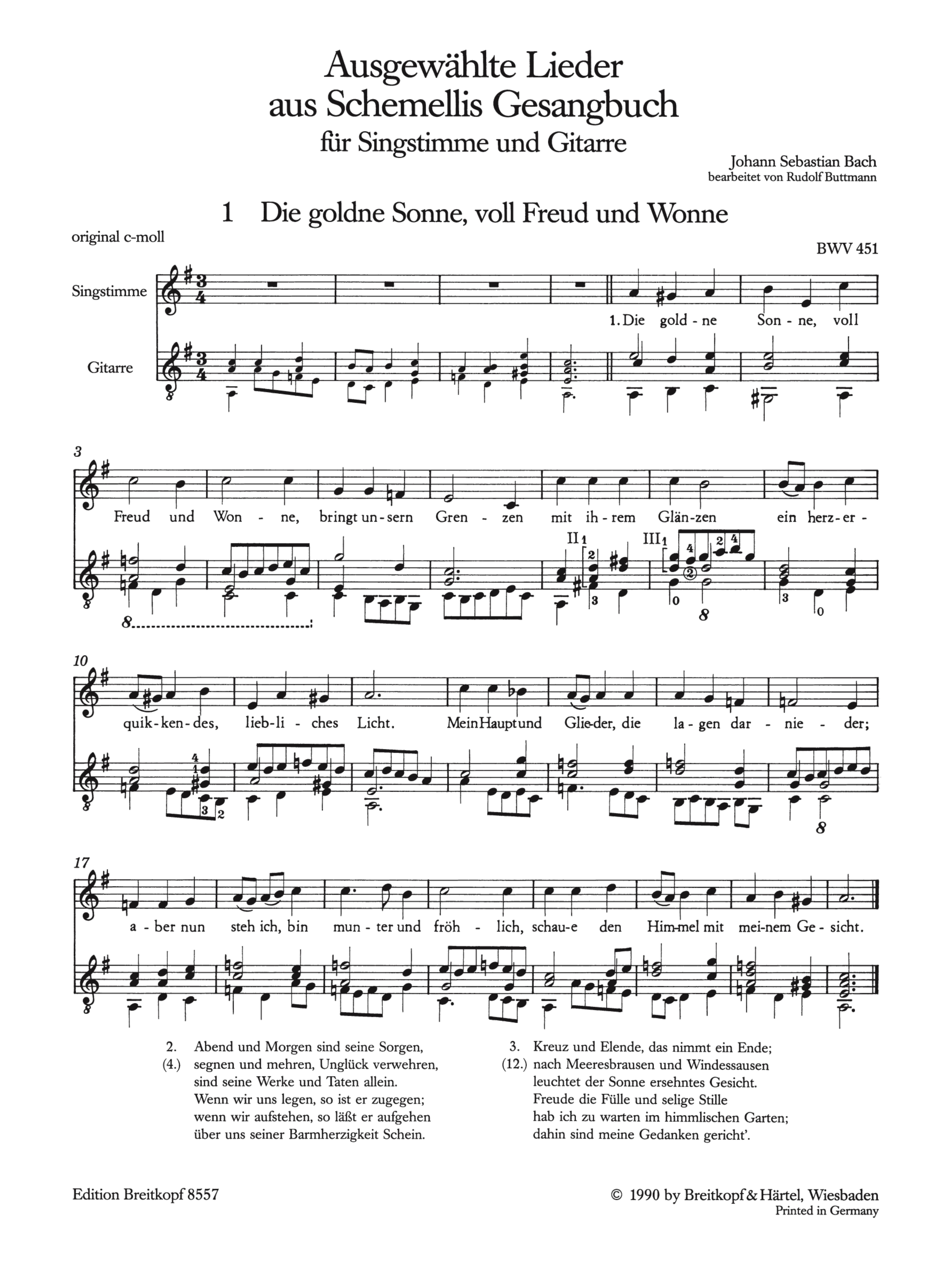 Ausgewählte Lieder aus Schemellis Gesangbuch