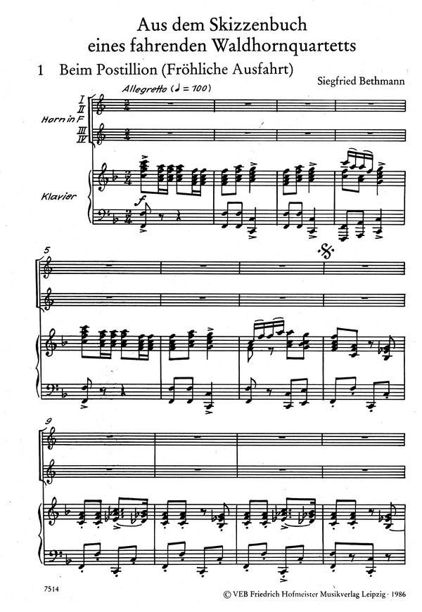 Aus dem Skizzenbuch eines fahrenden Waldhornquartetts