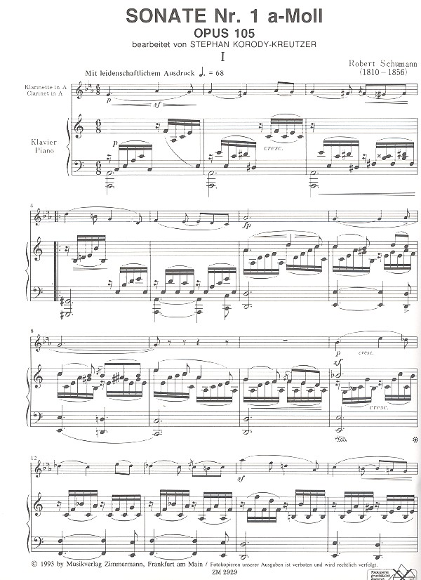 Sonate a-Moll Nr.1 op.105 für
