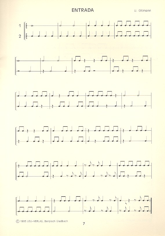 Duette für 2 kleine Trommeln Band 1