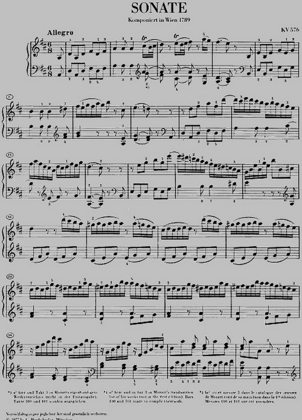 Sonate D-Dur KV 576