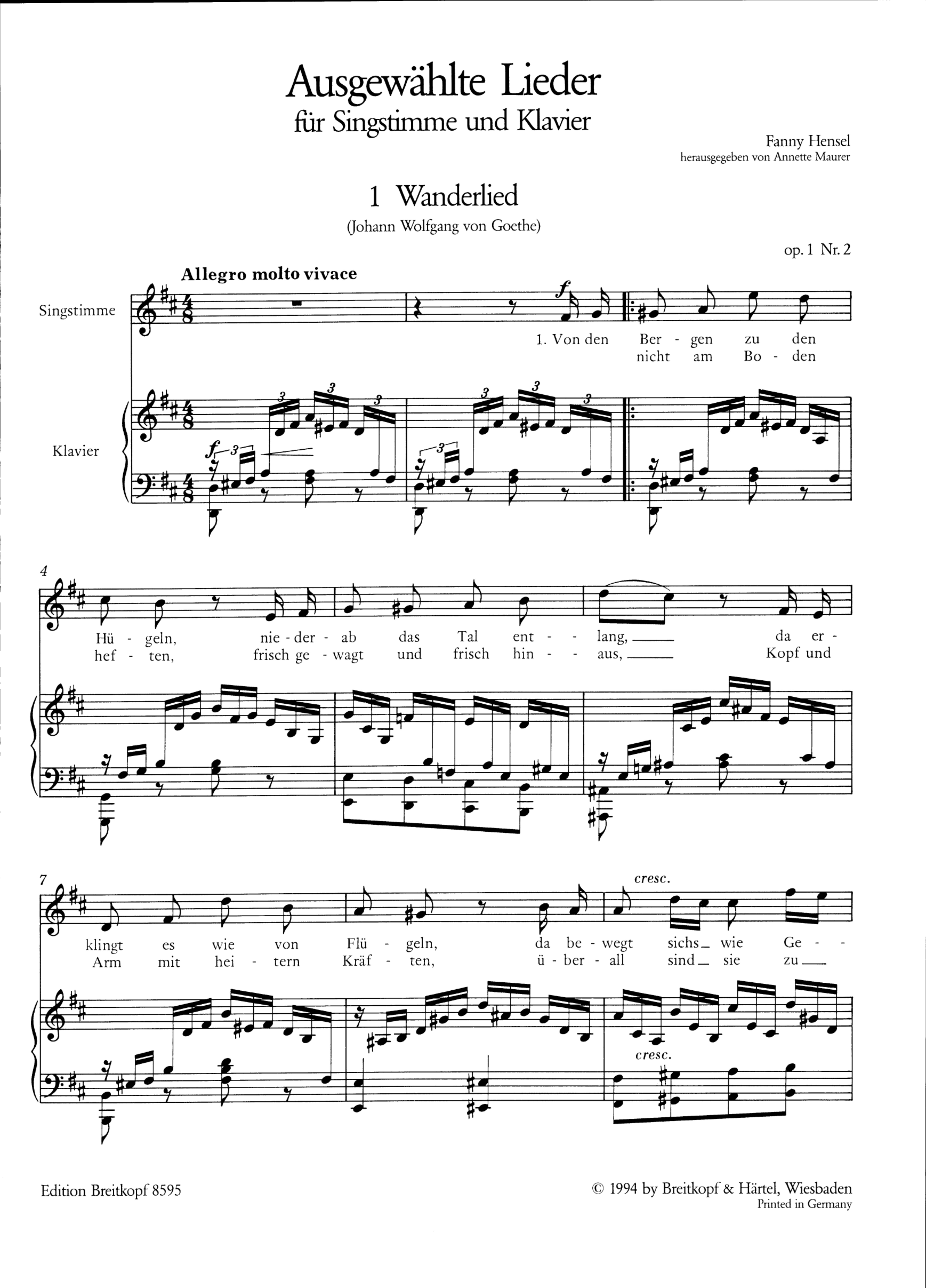 Ausgewählte Lieder Band 1