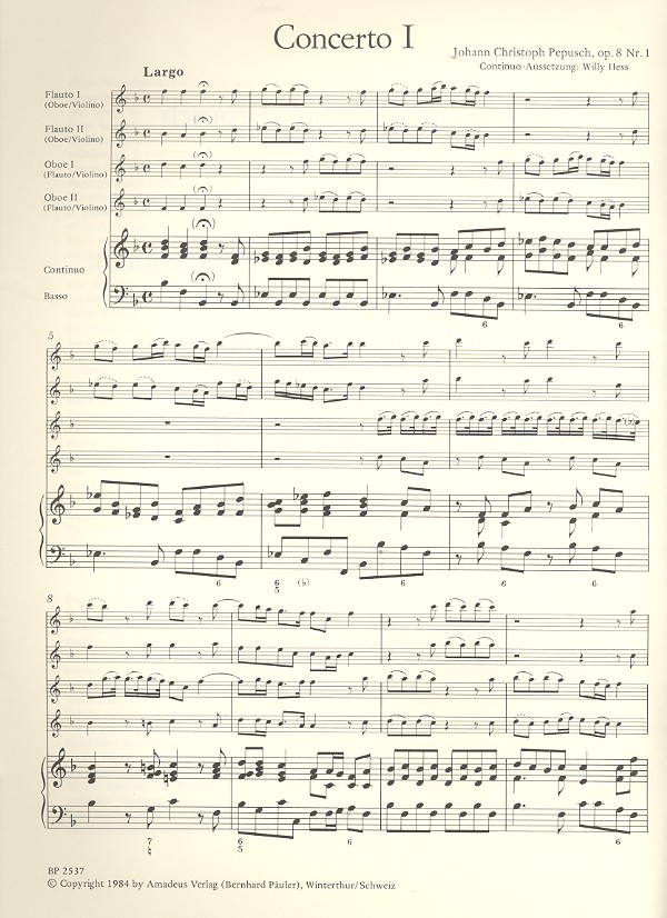 Concerti op.8,1 für 2 Blockflöten,